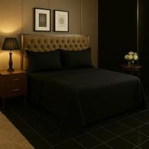 Lençol De Se Cobrir Queen S/ Elástico Percal 400 Preto