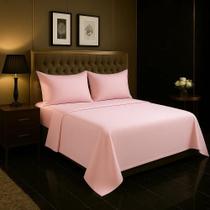 Lençol De Se Cobrir Queen S/ Elástico Percal Rosa-Claro