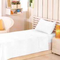 Lençol De Solteiro Com Elástico 200 Fios Profissional Branco