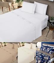 lençol de solteiro imperial 3 peças jogo de cama bordado c/ lencol de cima macio