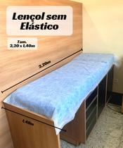 Lençol Descartável 2,20 x 1,40 m Aradesc Sem Elástico TNT 20 g com 10 UN Branco
