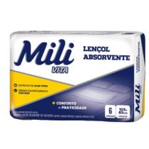 Lençol Descartável Absorvente Mili Vita para adulto 1 pacote com 6 lençóis