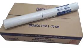 Lençol Descartável Papel Hospitalar Maca 70cm x 50m C/ 10 rolos - FortClean