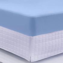 Lençol Elástico Malha1 Peça Malha 100% Algodão Azul