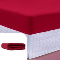 Lençol Elástico Vermelho Malha 100% Algodão Fio30/1 Penteado