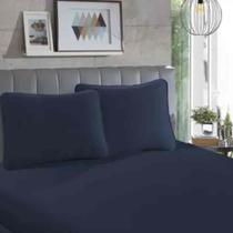 Lençol em malha CASAL 100% Algodão - 1 Lençol CASAL com Elástico Marinho - SBX