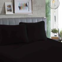 Lençol em malha CASAL 100% Algodão - 1 Lençol CASAL com Elástico Preto - SBX