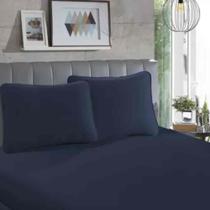 Lençol em malha QUEEN 100% Algodão - 1 Lençol QUEEN com Elástico Marinho - SBX