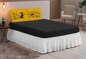 Lençol estampado 03 peças queen eu te amo amarelo preto Lençol estampado 03 peças queen eu te amo amarelo preto