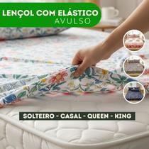 Lençol Estampado com Elástico - AVULSO - Solteiro / Casal / Queen / King