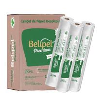 Lencol hospitalar belipel premium 100% celulose sem picote - 50 cm x 50 metros
