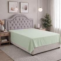 Lençol King 200 Fios Sem Elástico 1 Peça Roupa de Cama Box Percal de Algodão Tecido Macio