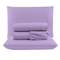 Lençol King 3 Peças 400 Fios Toque Aveluladado Lilas
