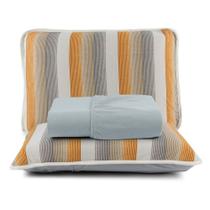 Lençol King 3pçs 100% Algodão Cinza com Elástico e Fronha Lençol King 3pçs 100% Algodão Cinza com Elástico e Fronha