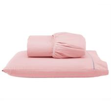 Lençol King 400 Fios com 2 Fronhas Ponto Palito Toque Macio Rose