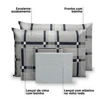 Lençol King 6 Pçs Estampado Percal 180 Fios Bainha