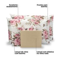 Lençol King 6 Pçs Estampado Percal 180 Fios Bainha