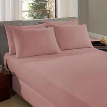 Lencol King com Elastico Rosa Nevoa Malha 100% Algodao Lencol King com Elastico Rosa Nevoa Malha 100% Algodao