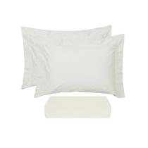 Lençol KING e Fronhas Algodao Egipcio 200Fios Branco Off White