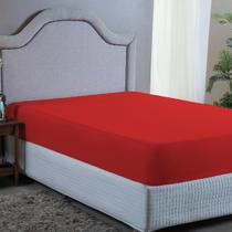 Lençol King Elástico Premium Vermelho 400 Fios 193x203x40 cm