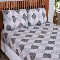 Lençol King Estampado Com Elástico Malha 100% Algodão Macio - Meta Mark