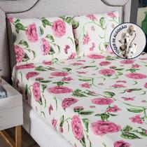Lençol King Estampado Com Elástico Malha 100% Algodão Macio