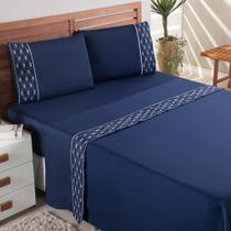 Lençol King Jogo 04 Peças Completo Percal 400 Fios Luxo ul