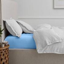 Lençol King Profissional Elástico 200 Fios Premium Azul Anil