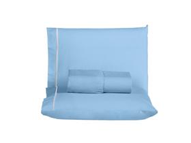 Lençol king size 3 peças 100% algodão 200 fios cama box detalhe ponto palito nas fronhas