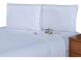 Lençol King Size 3 Un 40Cm C Elástico E Ponto Palito Branco