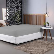 LENÇOL KING SIZE AVULSO Com ELÁSTICO 400 FIOS CINZA