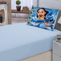 Lençol Liso Elásticado + Fronha Estampada Decorativa