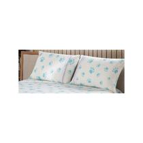 Lençol Malha Casal Box Estampado C/ Elástico + 02 Porta Travesseiros com Zíper e Lese