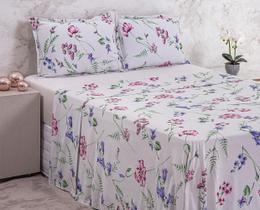 Lençol Malha Daffine C/ Nude Super King 4 Peças Lençol Malha Daffine C/ Nude Super King 4 Peças