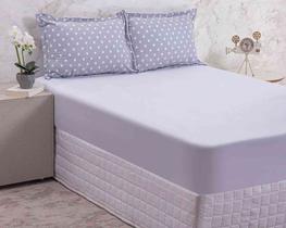 Lençol Malha Maria c/ Cinza Super King 3 Peças Bella Enxovais