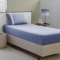 Lençol Malha Solteiro Box Liso (Fio 30/1) C/ Elástico + 01 Porta Travesseiro com Zíper e Lese