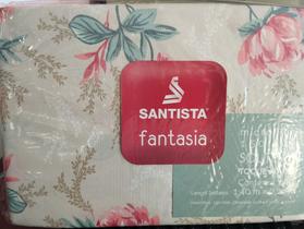 Lençol Microfibra Fantasia Color Santista floral- Solteiro 1peça 1,40mx2,20m