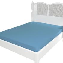 Lencol Micropercal 300 Fios Avulso Elastico Casal ul Claro