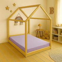 Lençol Mini Cama Montessoriana Com Elástico Percal 2 Lilás N Lençol Mini Cama Montessoriana Com Elástico Percal 2 Lilás N