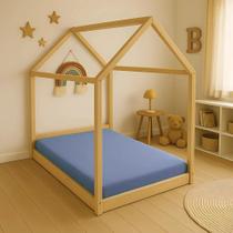 Lençol Mini Cama Montessoriana Com Elástico Percal 200 Fi Az