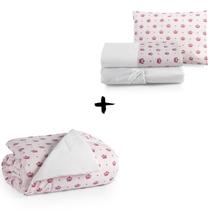 Lençol Para Bebê com Edredom 4 pçs Kit Mini Cama Moderninhos