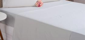 Lençol Para Cobrir De Algodão Sem Elástico Cinza Casal Percal 180 Fios