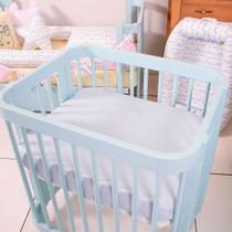 Lençol para Mini Berço 1 Peça c/ Elástico Percal Azul