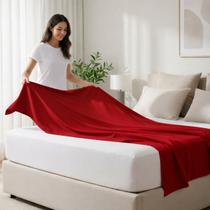 Lençol Plano Casal Forro de Cama para Cobrir sem Elástico Avulso COR:VERMELHO