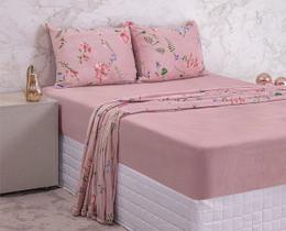 Lençol Plush Estampado Queen 4 Peças Olivia