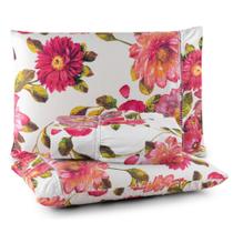 Lençol Ponto Palito Estampado 400 Fios MIcropercal Casal 03 Peças Decorativo - Envio Imediato