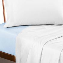 Lençol Profissional Elástico Solteiro 200 Fios Premium Azul