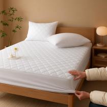 Lençol Protetor Ajustável Macio Impermeável Decorativo Colchão Berço, Solteiro, Casal, Queen e King