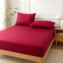 Lençol Protetor Ajustável Macio Impermeável Decorativo Colchão Cama Casal Padrão