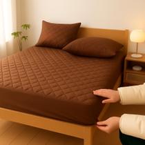 Lençol Protetor Ajustável Macio Impermeável Decorativo Colchão Cama Solteiro